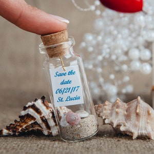 Wedding Favors Blue Save The Date Beach Wedding Favor Ocean Gifts For Guests Small Wedding Keepsake Message In a Bottle image 2