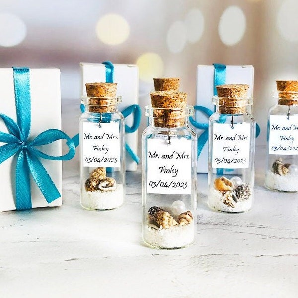 Beach wedding favors for guests, Personalized Message in a bottle, Unique destination wedding favors, save the date for our wedding