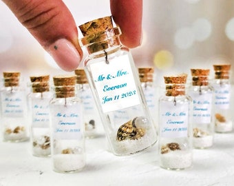 Beach Wedding Favors for Guests, Party Favors For Guests In Bulk, Bridal Party favors, Mini Mason Jar, Message In a Bottle