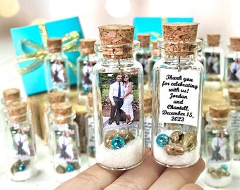 Sand, Shells and Message in a Bottle Beach Wedding Favors, Gifts For Guests In Bulk With photo, Nautical Wedding Party Favors 10 pcs Set