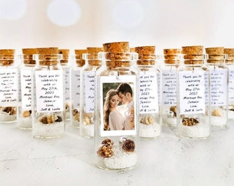 Faveurs de mariage pour les invités 10pcs Faveurs de mariage de plage Cadeau de remerciement Message personnalisé dans une bouteille Faveurs de mariage de destination unique