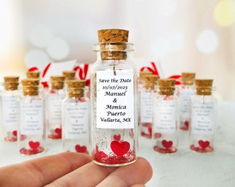 Save the Date Favors In Bulk, Message in Bottle Wedding Invitation Favors, Wedding Party Favors for Guests 10pcs