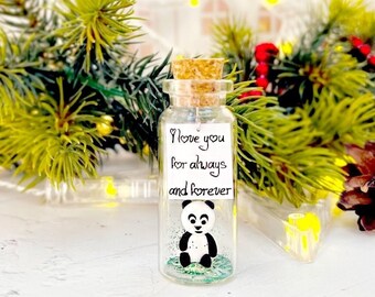 Cadeaux de Noël uniques, cadeau de vacances personnalisé ours panda, cadeau de Noël pour petit ami, cadeau d'anniversaire pour lui, petit cadeau animal mignon