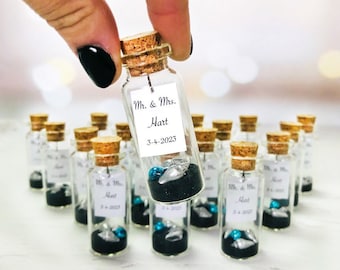 Black Wedding favors for guests Beach Wedding party favors Bachelorette party favors Beach Birthday Party Gifts Message in a Bottle