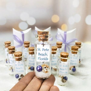 Personalized Favors in Bulk, Set of 10 Beach Wedding Invites Nautical Message In a Bottle Beach Wedding Favors For Guests image 1
