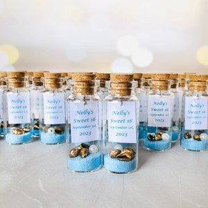Quinceanera Party Favors 16th birthday favors for guests, Custom birthday beach party favors, Personalized Bottle for sweet 16 party