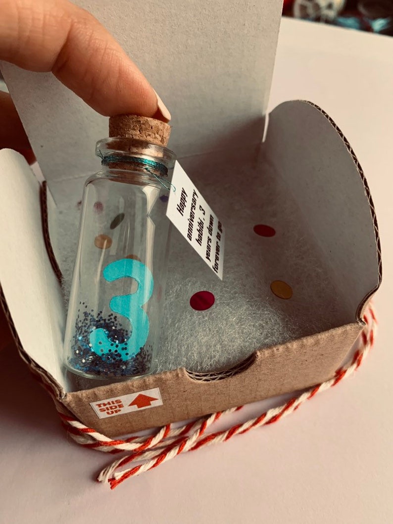 3rd anniversary gift for husband, wedding anniversary for wife, wish jar, 1st anniversary, message in a bottle, inexpensive gift for him image 2