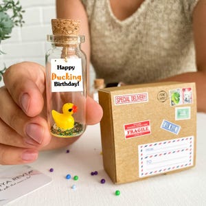 Personalized soulmate gift, Mini gift box with little duck for Anniversary, Miniature Rubber Duck, BFF Birthday Gift For Her Girlfriend Gift image 7