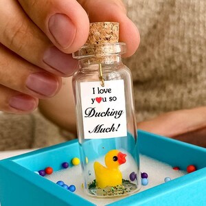 Personalized soulmate gift, Mini gift box with little duck for Anniversary, Miniature Rubber Duck, BFF Birthday Gift For Her Girlfriend Gift image 5