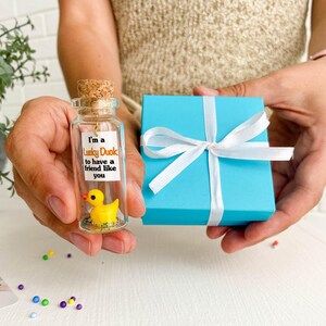 Personalized soulmate gift, Mini gift box with little duck for Anniversary, Miniature Rubber Duck, BFF Birthday Gift For Her Girlfriend Gift image 9