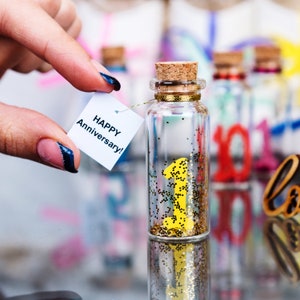3rd anniversary gift for husband, wedding anniversary for wife, wish jar, 1st anniversary, message in a bottle, inexpensive gift for him image 9