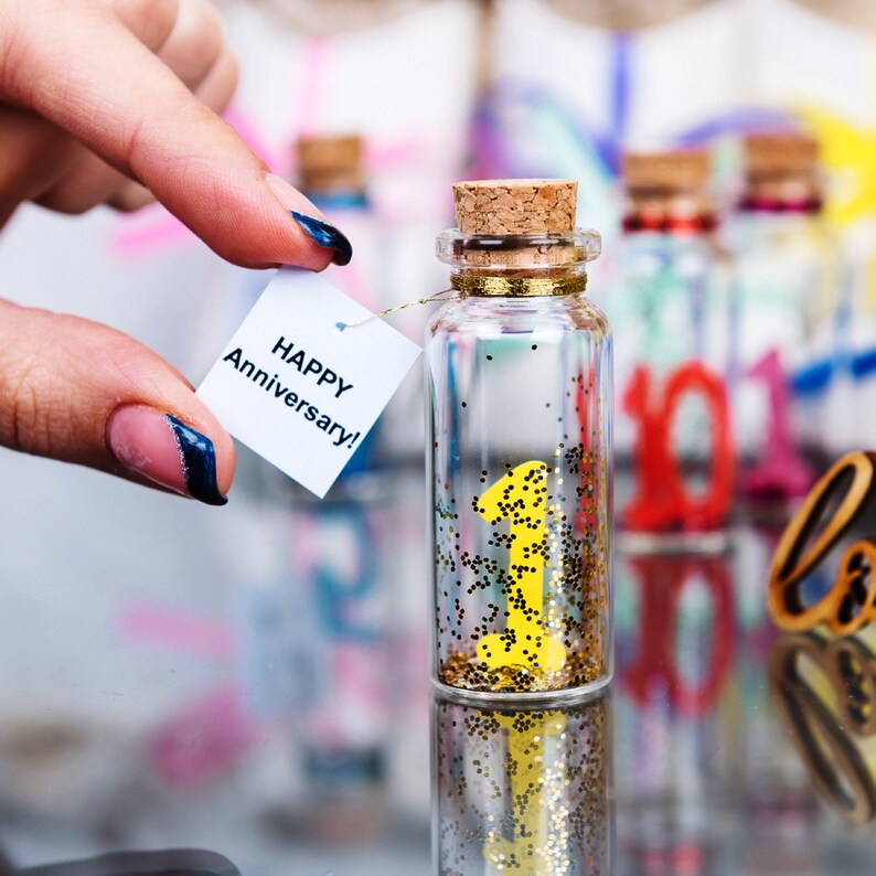 3rd anniversary gift for husband, wedding anniversary for wife, wish jar, 1st anniversary, message in a bottle, inexpensive gift for him image 9