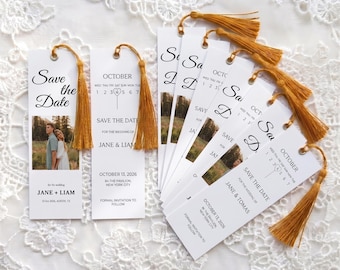 Custom Bookmarks Bulk - Wedding Favors for Guests - Personalized Wedding Keepsakes - Photo Bookmark with Tassel - Double Sided Bookmark