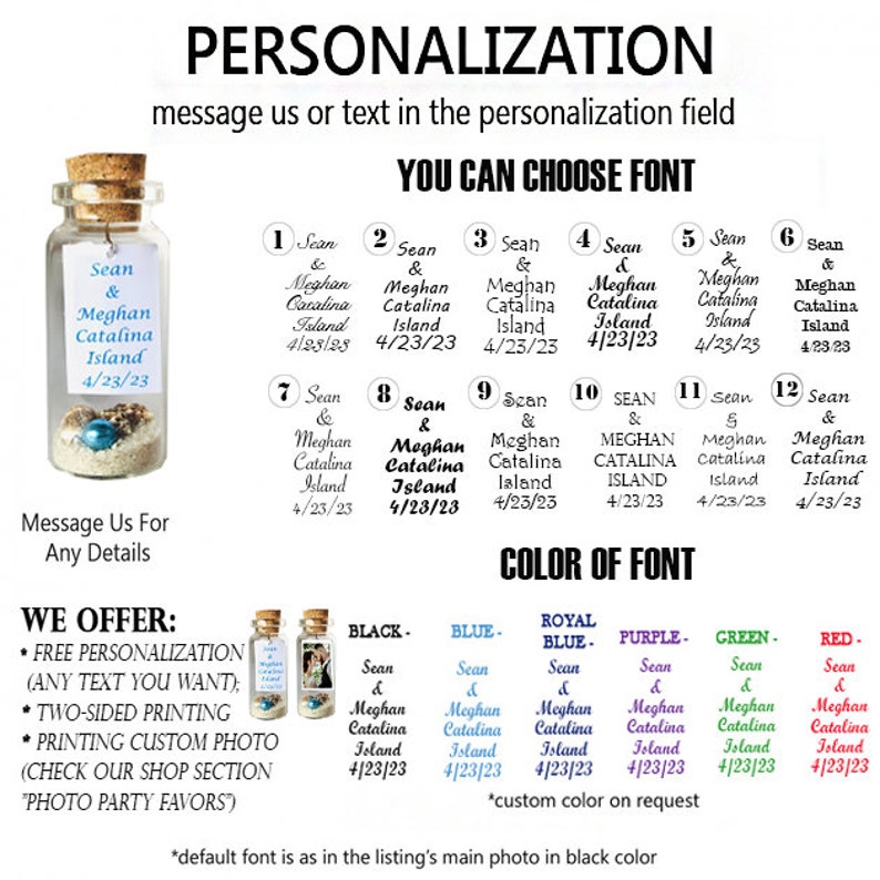 Personalized Favors in Bulk, Set of 10 Beach Wedding Invites Nautical Message In a Bottle Beach Wedding Favors For Guests image 4