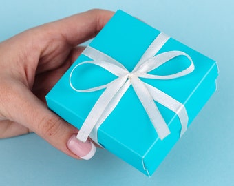 Teal Blue Gift Box for Message in a bottle, Cute Packaging