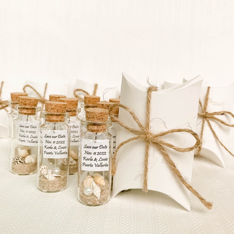 Personalized Favors in Bulk, Set of 10 Beach Wedding Invites Nautical Message In a Bottle Beach Wedding Favors For Guests image 10