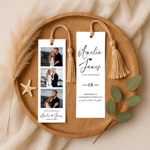 Personalized Bookmark - Wedding Guest Favors - Photo Wedding Bookmark – Elegant Keepsake Favor with Tassel - Bulk Party Favors