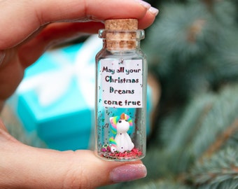 Unicorn Christmas gift for daughter from mom Cute holiday gift for friend Unicorn miniature gift Magic Christmas gift Small gift under 15