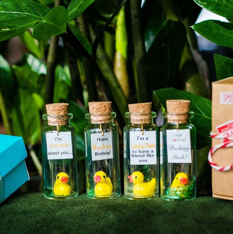 Personalized soulmate gift, Mini gift box with little duck for Anniversary, Miniature Rubber Duck, BFF Birthday Gift For Her Girlfriend Gift image 8