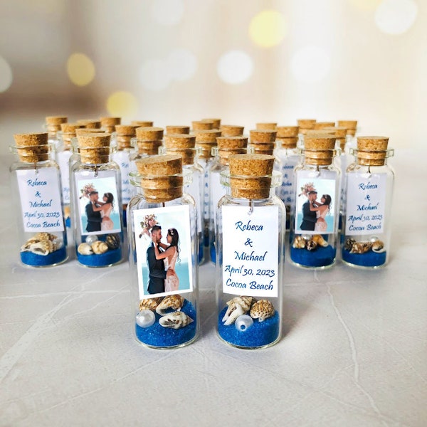 Coastal wedding photo Favors For Guests, Nautical themed bottle with sand guest souvenir, Beach in a bottle gift, Cruise party favors bulk