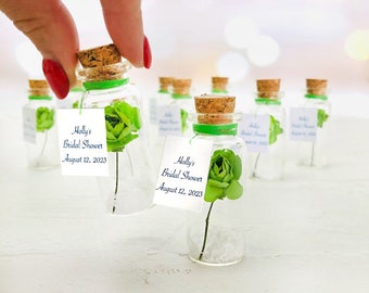 Cadeaux EVJF avec photo personnalisée - Cadeaux nuptiales personnalisés - Message dans une bouteille - Souvenir d'une rose éternelle en verre
