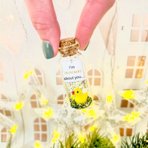 Valentine&#39;s Day Gift rubber duck lover gift, message in a bottle friend gift, funny gift for him, handmade gift for her, funny gift for mom