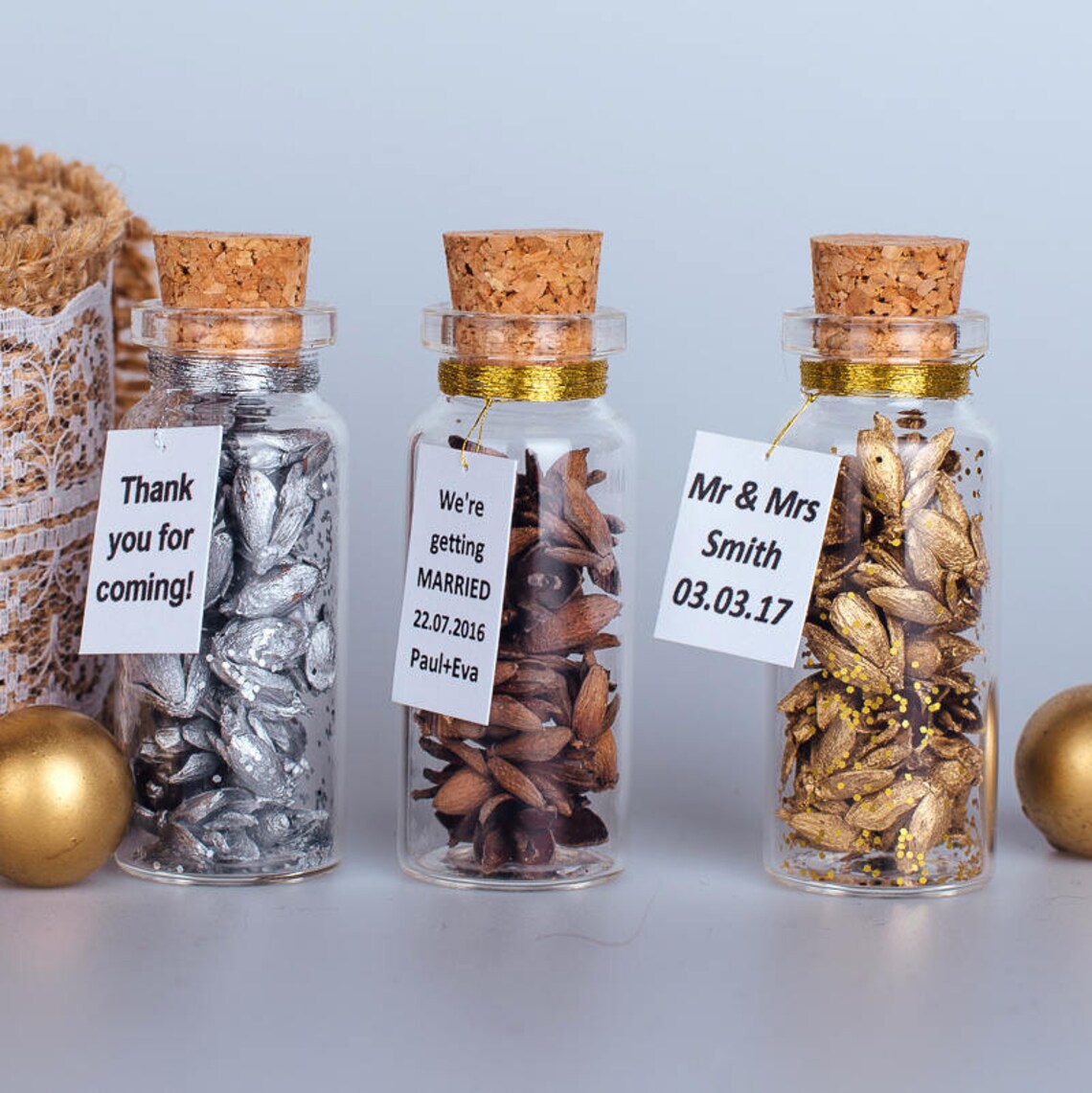 Wedding party favors Gold wedding favors for guests Bridal Etsy