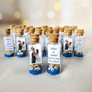 Beach Wedding Favors For Guests With photo, Cruise party Small keepsake, Wedding save date souvenir, Sand in a bottle gift, Favors in bulk