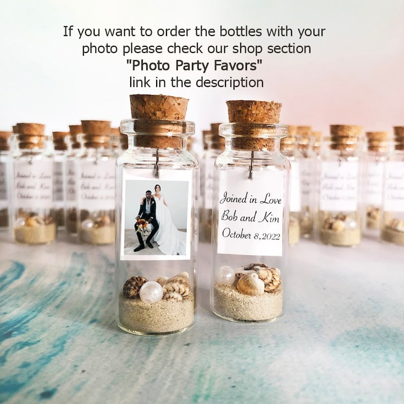 Wedding favors for guests 10pcs Beach Wedding favors Thank You Gift Personalized Message in a bottle Unique Destination Wedding favors Sand image 4