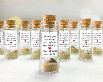 Beach Wedding Party Favors In Bulk - Nautical Theme Message In A Bottle - Destination Wedding Save The Date For Guests - Personalized Bottle