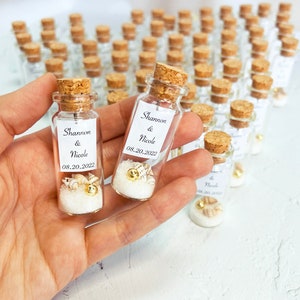 Personalized Favors in Bulk, Set of 10 Beach Wedding Invites Nautical Message In a Bottle Beach Wedding Favors For Guests image 2