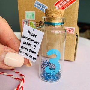 3rd anniversary gift for husband, wedding anniversary for wife, wish jar, 1st anniversary, message in a bottle, inexpensive gift for him image 8