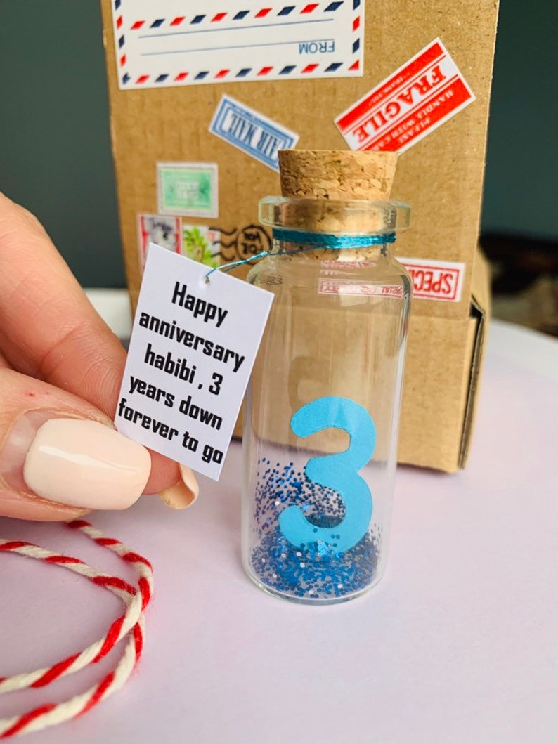 3rd anniversary gift for husband, wedding anniversary for wife, wish jar, 1st anniversary, message in a bottle, inexpensive gift for him image 8