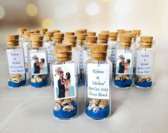 Coastal wedding photo Favors For Guests, Nautical themed bottle with sand guest souvenir, Beach in a bottle gift, Cruise party favors bulk
