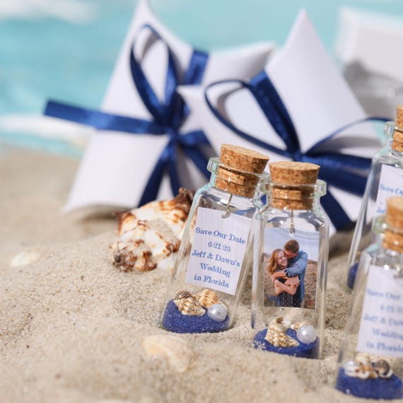 Wedding Favors Blue Save the Date Beach Wedding Favor Ocean Gifts for Guests  Small Wedding Keepsake Message in a Bottle - Etsy