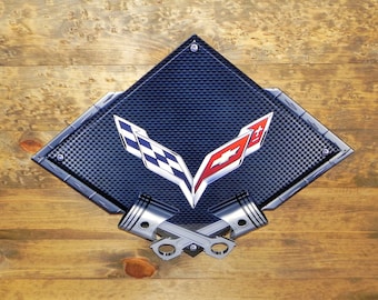 Chevrolet C7 Corvette Metallschild - Diamond Piston BLC7