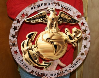 USMC Enlisted Tan Stahlschild (MCHEN-TAN19)