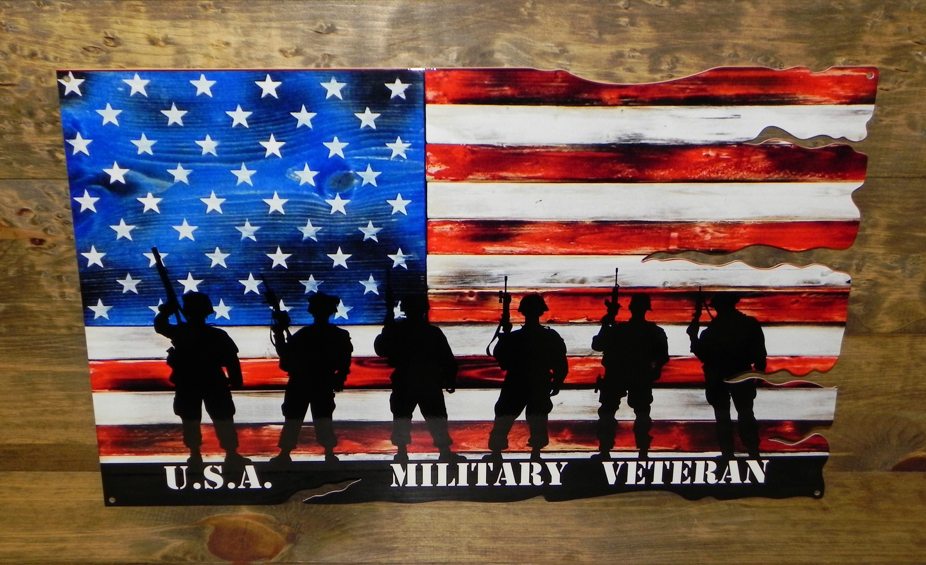 USA Flag1 VETERAN steel sign Flag1 VETERAN Etsy