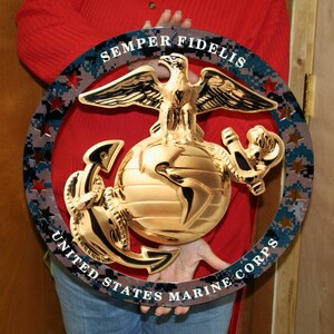 USMC Enlisted Camo Stahlschild (MEN-GRE19)