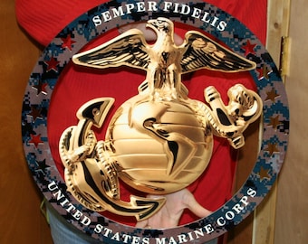 USMC Enlisted Camo Stahlschild (MEN-GRE19)