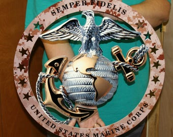 USMC Officiere Hellbraunes Stahlschild (MCOF-TAN19)