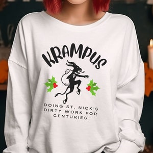 Krampus Shirt Funny Creepmas Sweatshirt Gothmas Humor Tee Krampusnacht Holiday Horror Spooky Ugly Christmas Sweater Xmas Gothic Pagan Tee