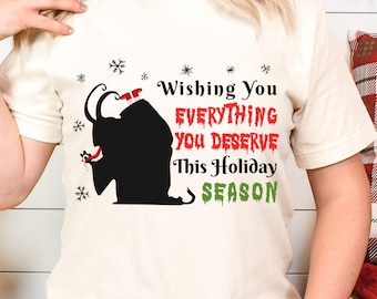 Krampus Shirt, Spooky Christmas Tee, Creepmas Dark Entity Monster Tee, Funny Goth Holiday Tshirt, Pagan Humor Alternative Xmas Goth Clothing