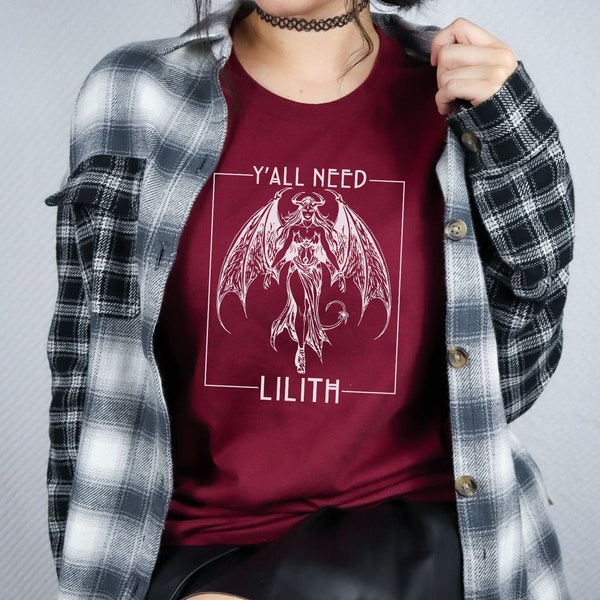 Camiseta de la diosa oscura Lilith, ropa de bruja pagana feminista, camiseta de brujería mística, camiseta de magia oculta, camiseta Siempre sé Lilith, madre de los demonios