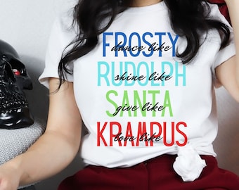 Camiseta del personaje Krampus, divertida camiseta de Creepmas, humor gótico de la Noche de Krampus, ropa de terror navideña espeluznante, Navidad alternativa