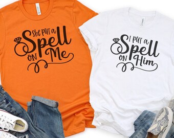 Matching Couples Shirt, Spooky Wedding Tshirt Couples Halloween Shirt Couples Wedding Shirt Engagement Shirt for Couples Gift for Newlyweds