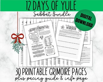 Yule Witchcraft Printable Digitales Grimoire Baby Hexe Wintersonnenwende Buch der Schatten Starter Grimoire Wicca Spellbook Witchy Planer Guide