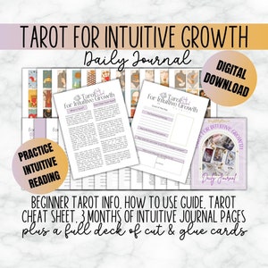 Intuitive Tarot Journal Daily Practice Witchcraft Bundle Download Baby Witch Book of Shadows Printables Starter Grimoire Wiccan Spell Book