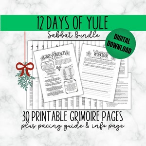Yule Witchcraft Printable Digitales Grimoire Baby Hexe Wintersonnenwende Buch der Schatten Starter Grimoire Wicca Spellbook Witchy Planer Guide