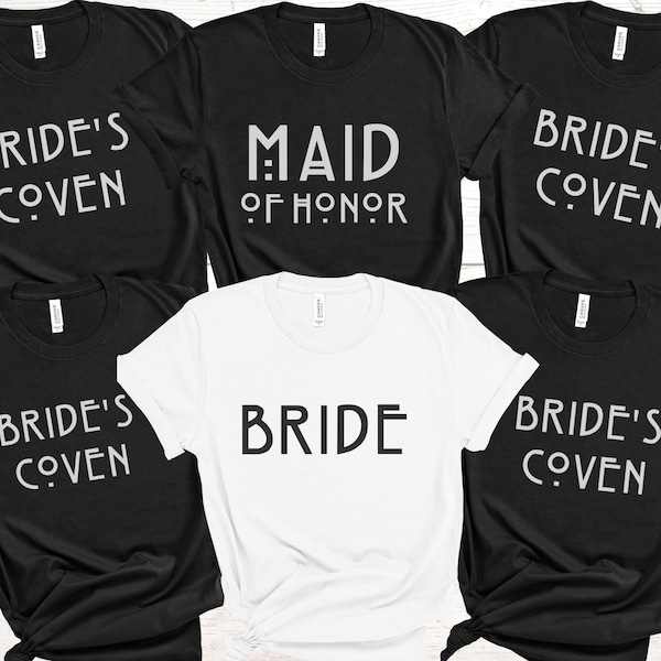 Chemise mariée mystique Bachelorette, t-shirt coven de la mariée demoiselle d'honneur mystique, t-shirt de groupe assorti nuptiale gothique, t-shirt esthétique mariage sorcière